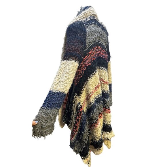 Free People Bohemian Open Front Knit Cardigan w/Patchwork Design Size S - Picture 7 of 11